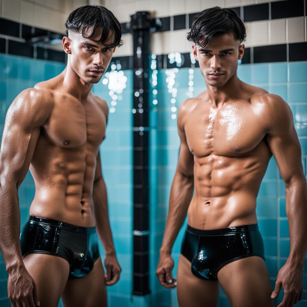 In the bathroom