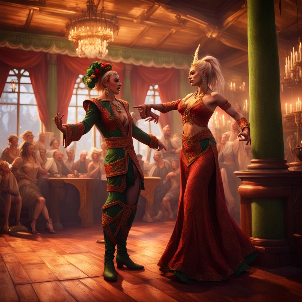 Blood Elf Carmen Miranda, dancing intimately with Blood Elf ...