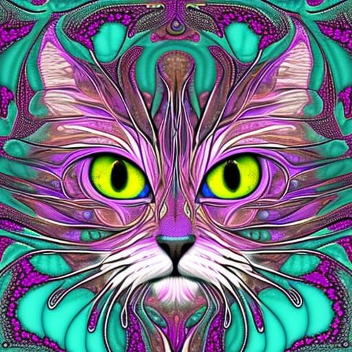 Hello! Fractal kitty - AI Generated Artwork - NightCafe Creator