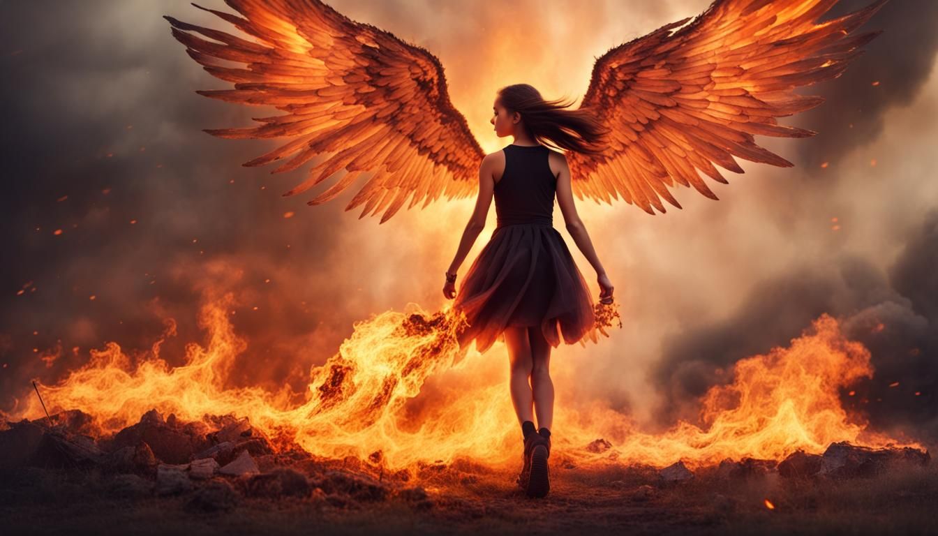 A girl with wings and the power to control the Fire.