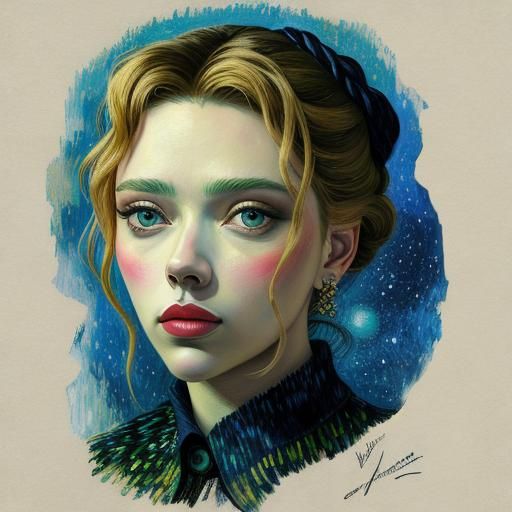 SCARLETT JOHANNSON PAINTED BY Vincent van Gogh