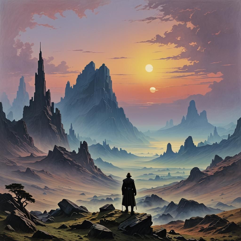 starwars Caspar David Friedrich color gradient analogous col...