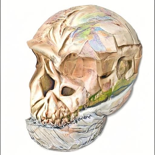 A human skull rendered in Artlantis