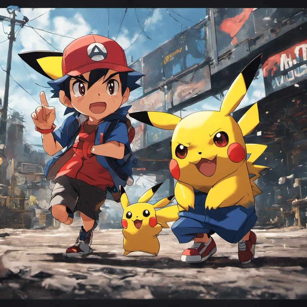 (FAIL) hardstyle vibes ash ketchum and pikachu - AI Generated Artwork ...