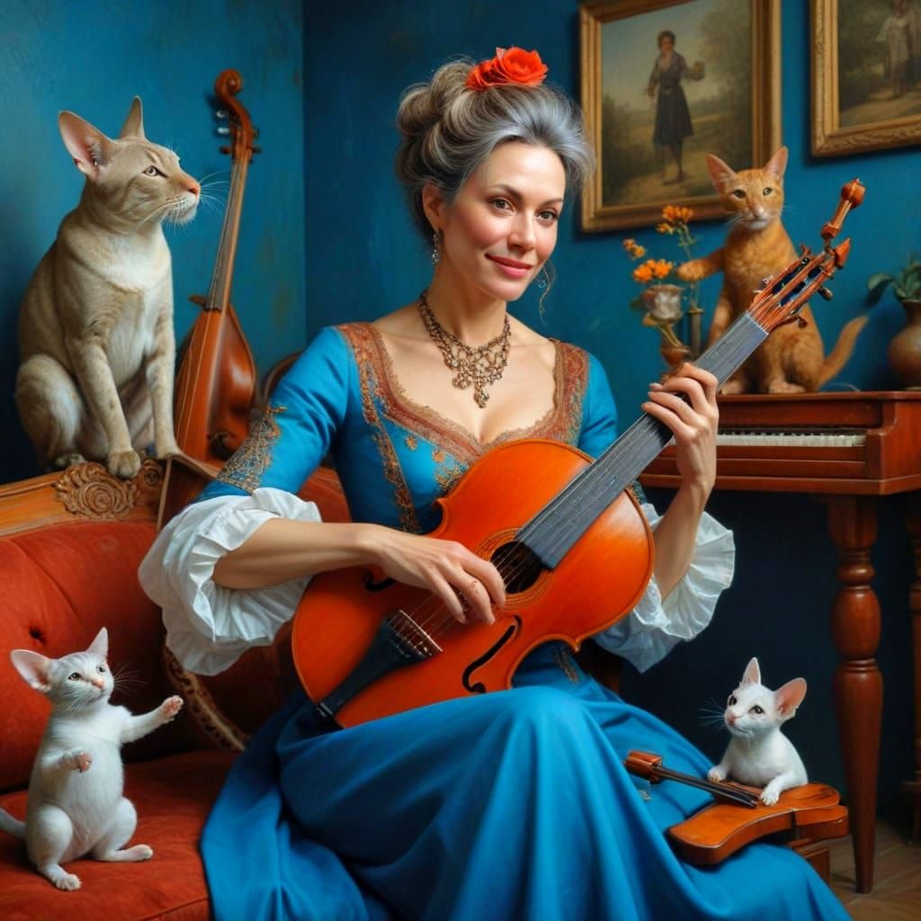 Enchanting Portrait of a Happy Lady in a Photorealistic Styl...