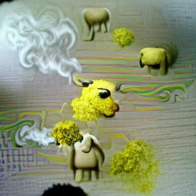 Yellow sheep smoke weed