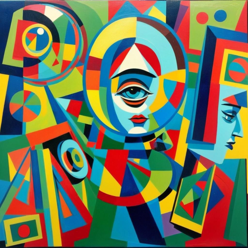😃😉🫠🤥🤢🥸👽👾 cubist maximalist pop art