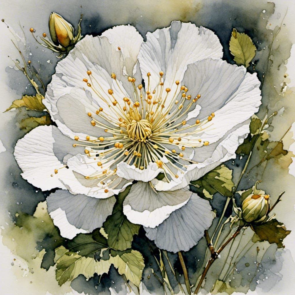 Elegant Floral Arrangement with Stem and Leaves