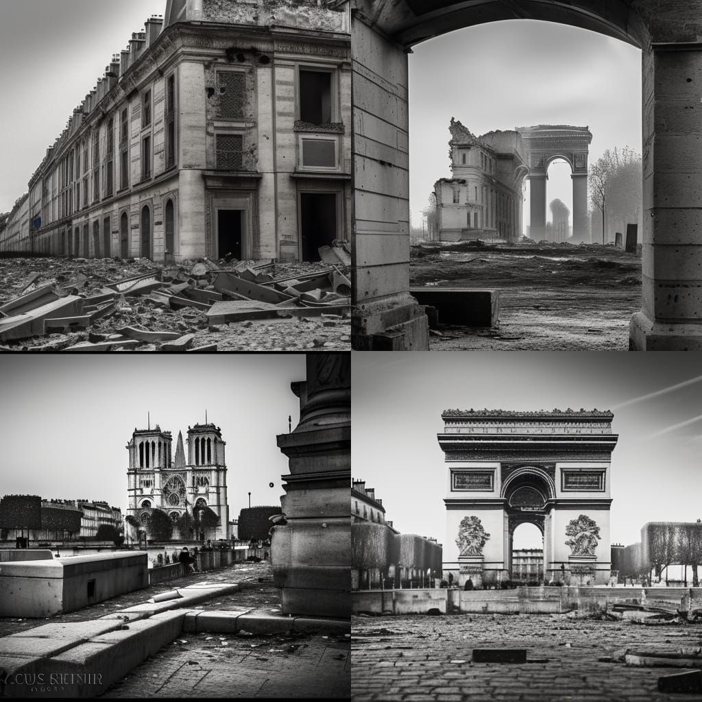 Ruins of Paris after the battle of Paris