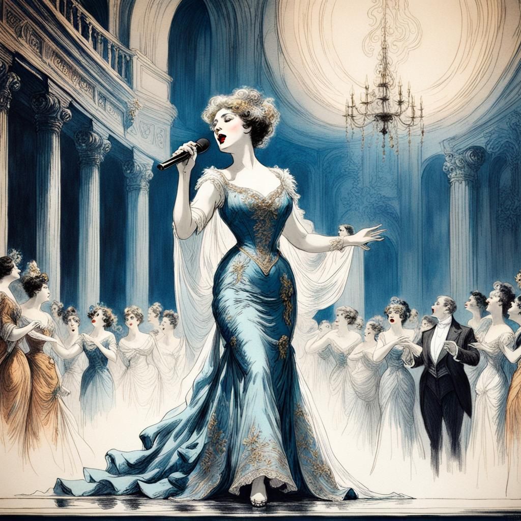 Vintage Woman Singing