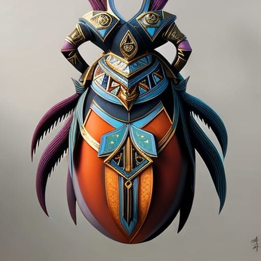 Adonna Khare super detailed, a dark ornate Collection "Jewelry Beetle" in the style of folk art-inspired illustrations, ...