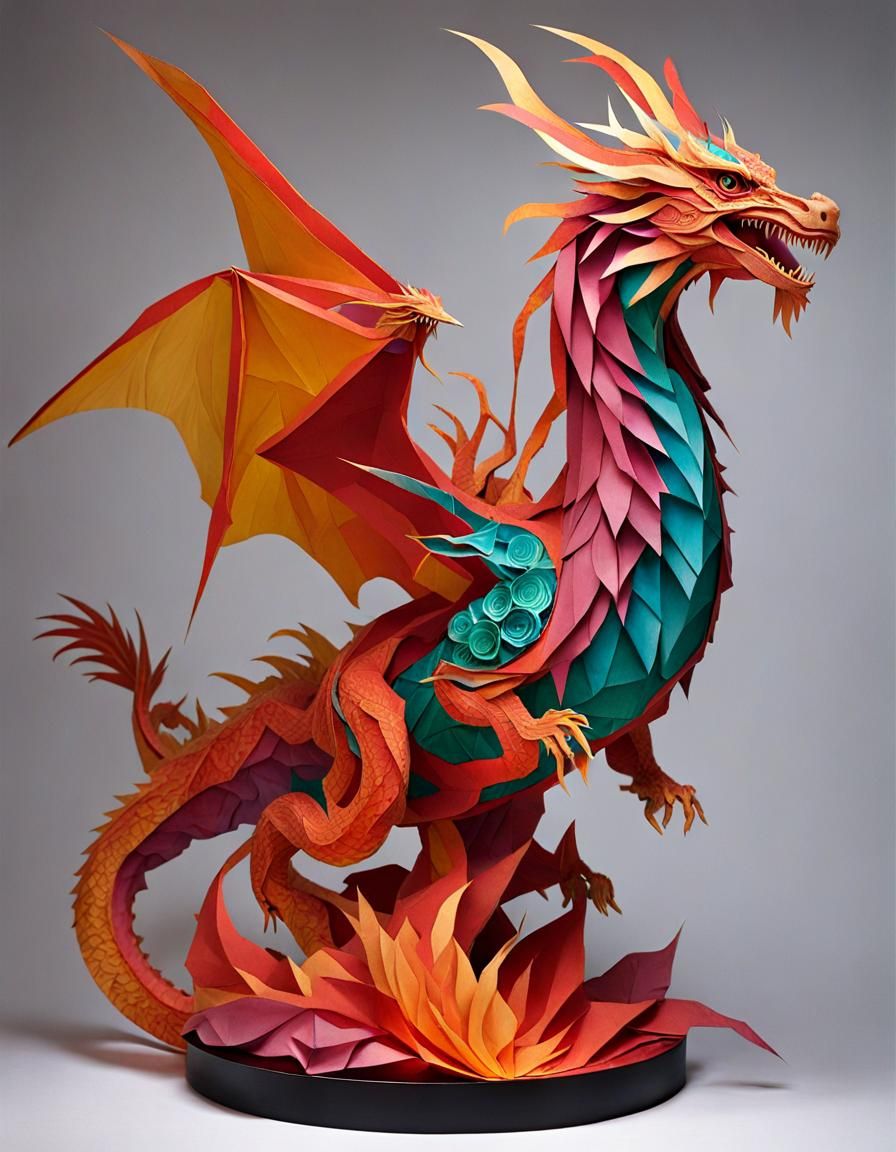 Fantastic Paper Dragon - AI Generated Artwork - NightCafe Creator