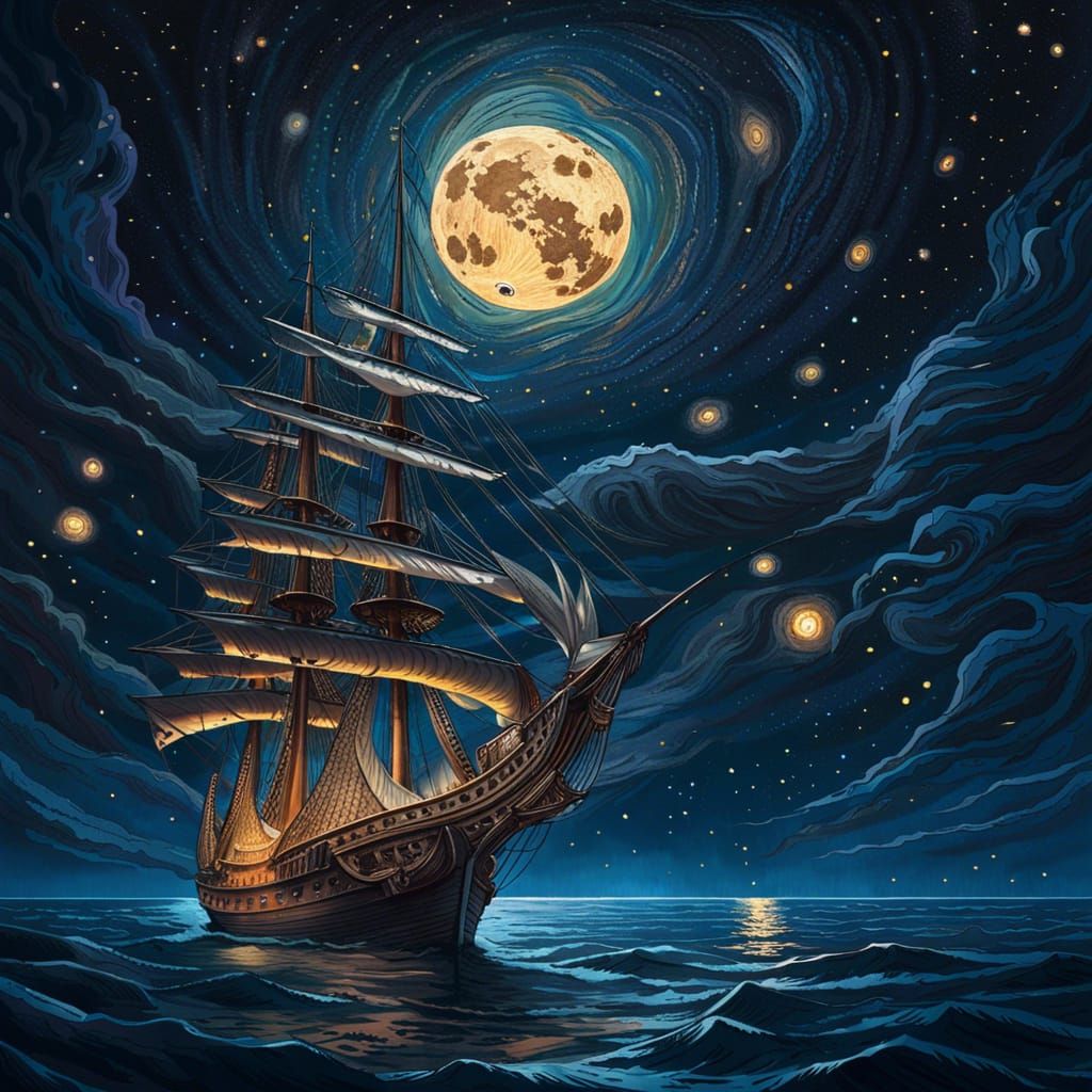 A ship in the night, a distant voice in the darkness  by @Night0wl