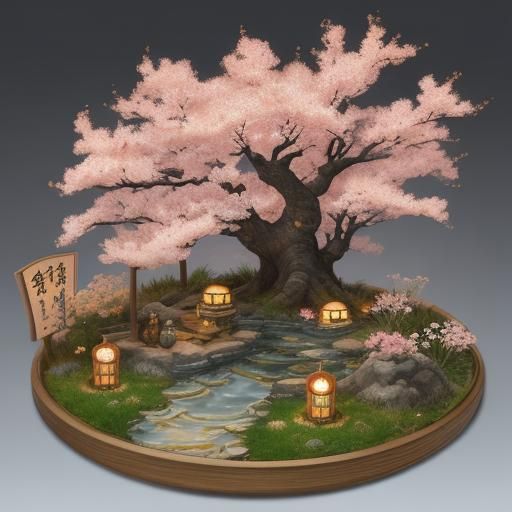 Cherry Blossom Plaque by Madam Lu
