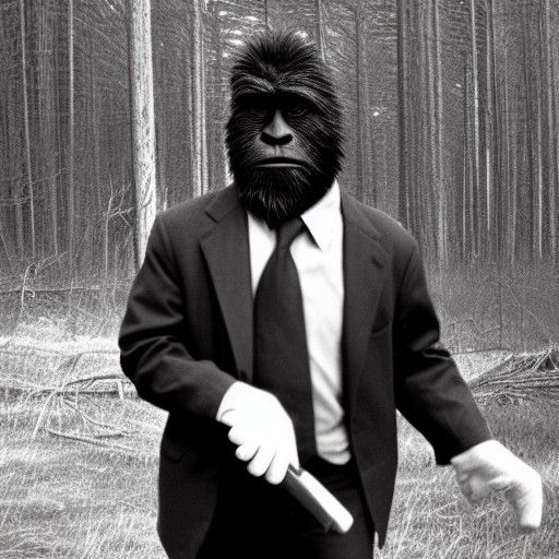 Sasquatch robbing a bank AI Generated Artwork NightCafe Creator