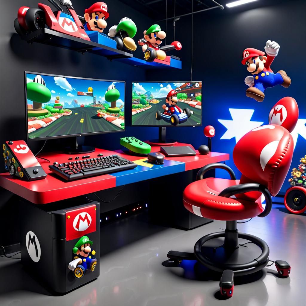 A Mario kart theme pc gaming set.  by @Gsmdi