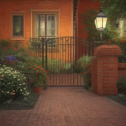 City Park Garden in Neo-Impressionist Style