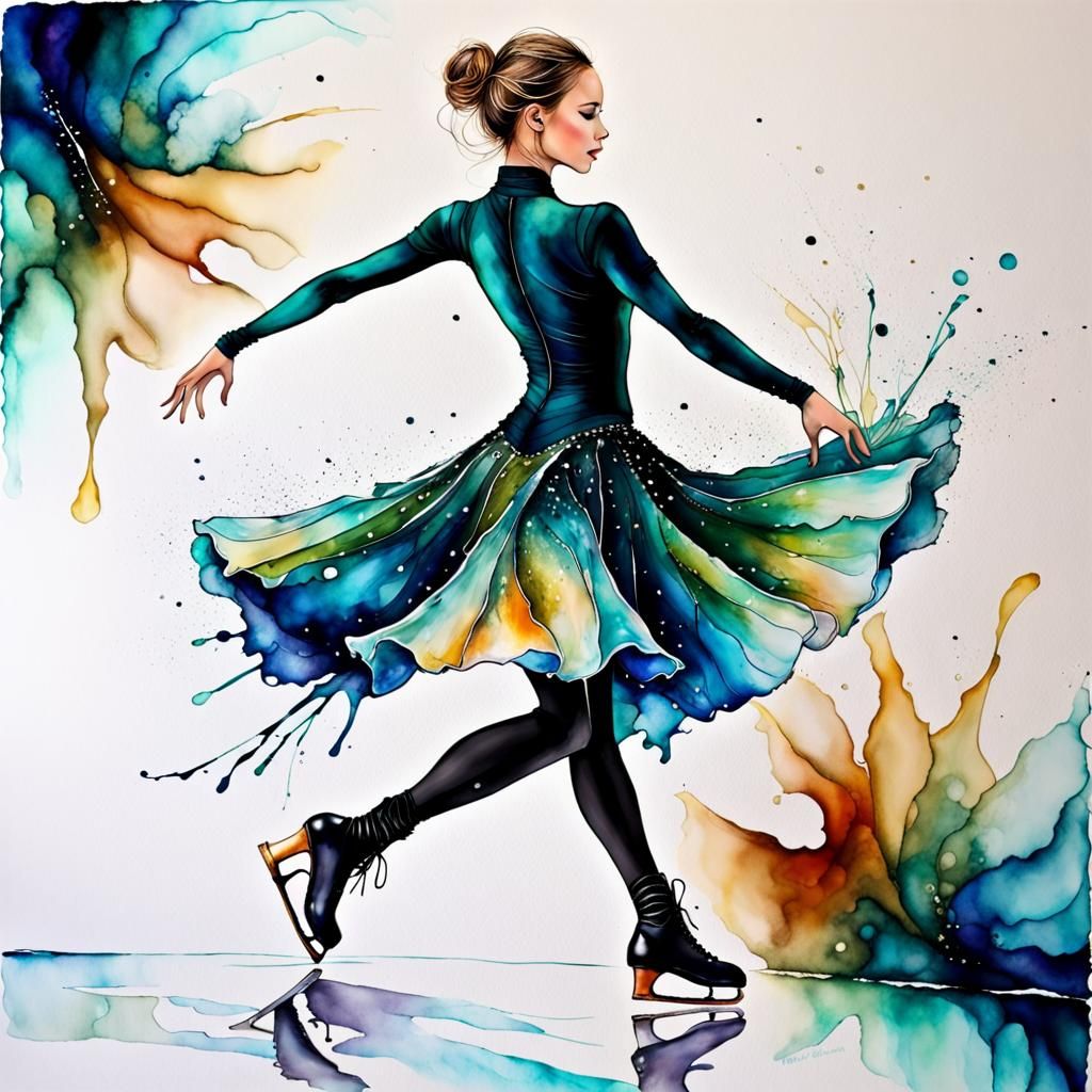 Figure skating.   by @GreenNails 