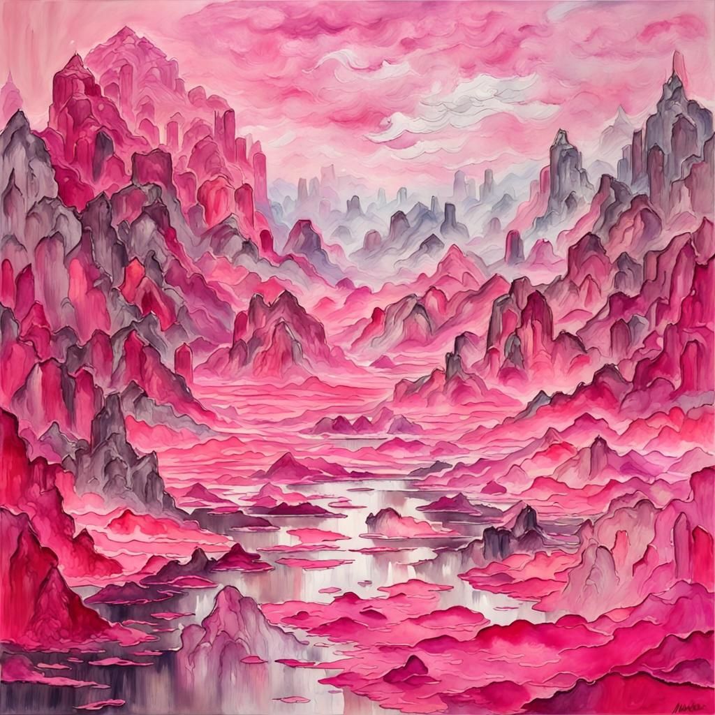 Lunar New Year. Chinese landscape ((watercolor style)). Abstract painting. Zen. Cover image with light abstraction. Simple vector art Contem...