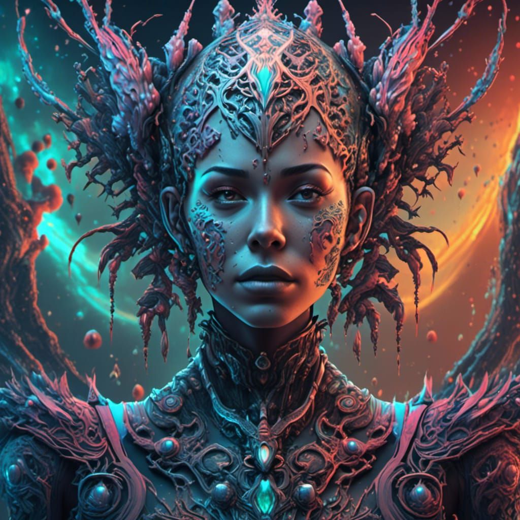 <lora:Ornate Aliens:1.0> Known to shoot down flying bugs with precision blasts of ink from the surface of the water, glo...