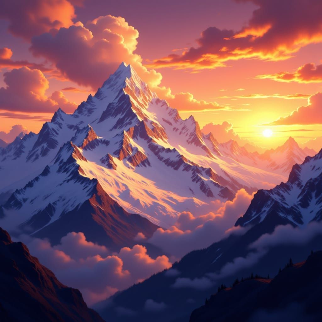 Mountain sunsets <lora:Mountain Sunsets:1.0>