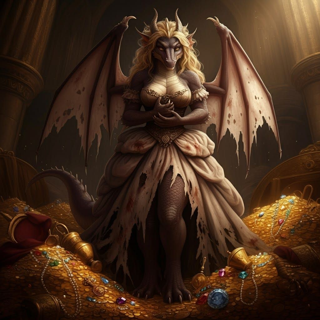 Former Princess Turned Dragon By Cursed Treasure.