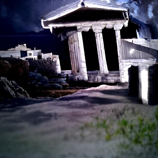 Greek ancient Temple at night