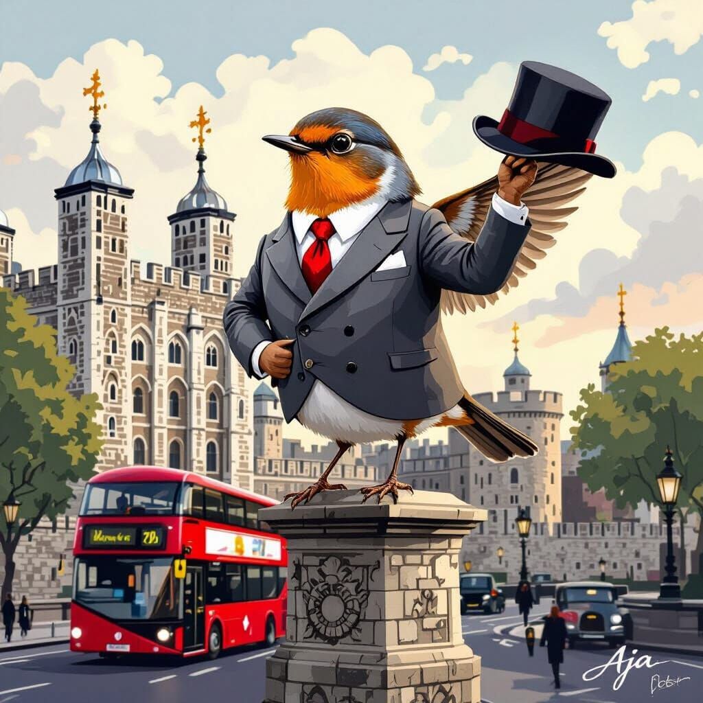 A proud European robin