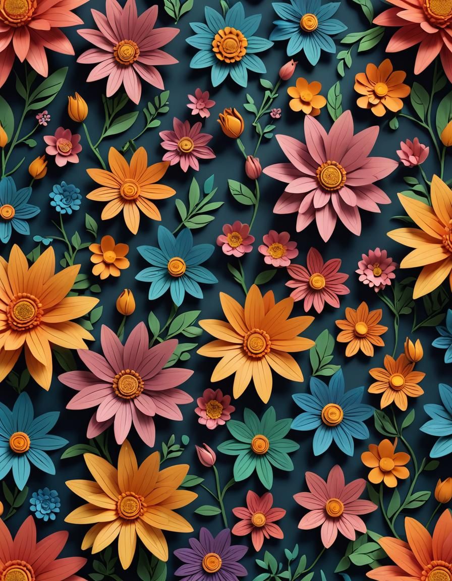 Kirigami of beautiful flowers.