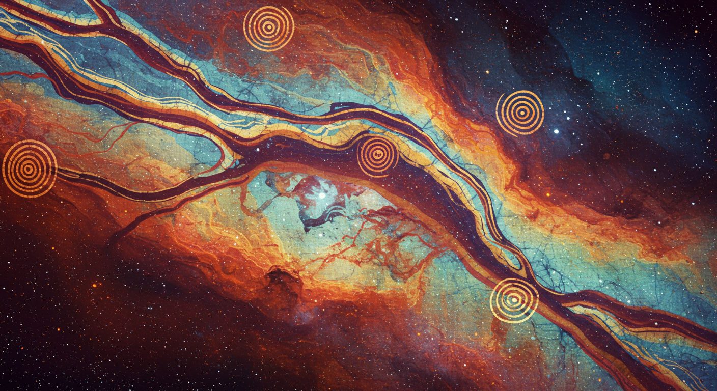 Star Cluster Batik on Linen