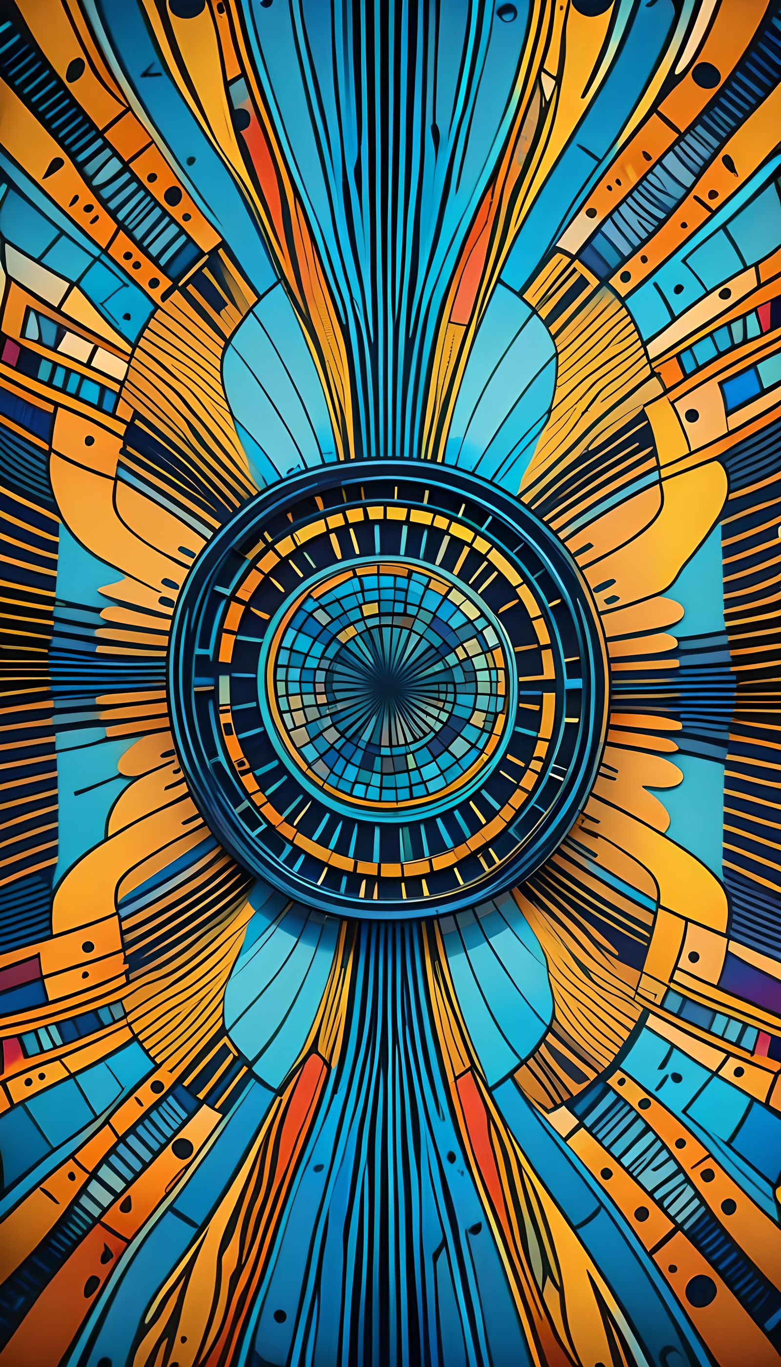 Blue Wooden Abstract