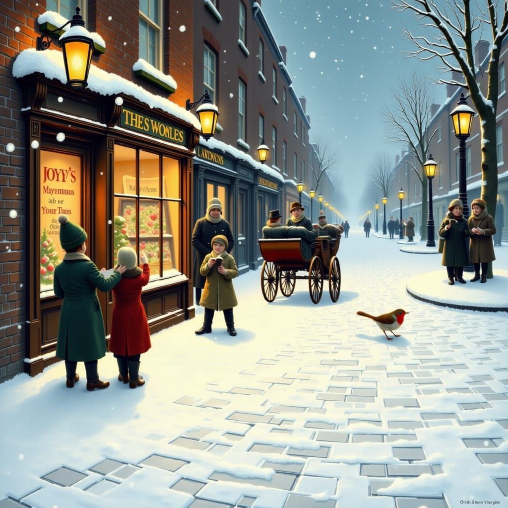 <lora:A Dickensian Xmas:1.5>  Children are having a snowball fight