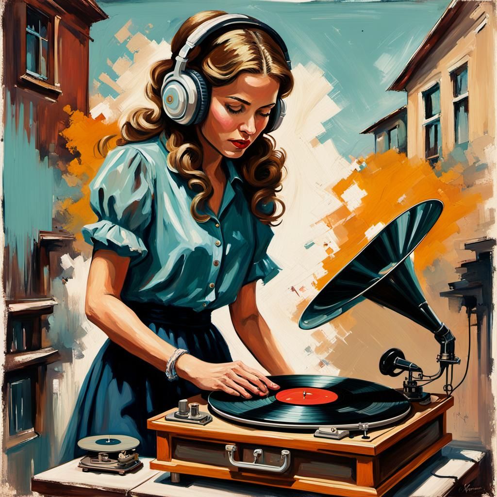 Gramophone vinyl record  by @Mini