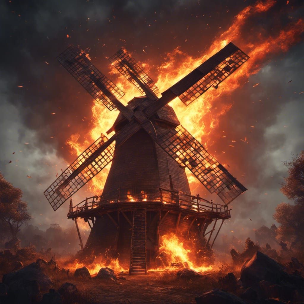 windmill on fire  by @KANNA-CHAN