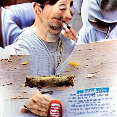 Adrock from the Beastie Boys smokes a phat joint