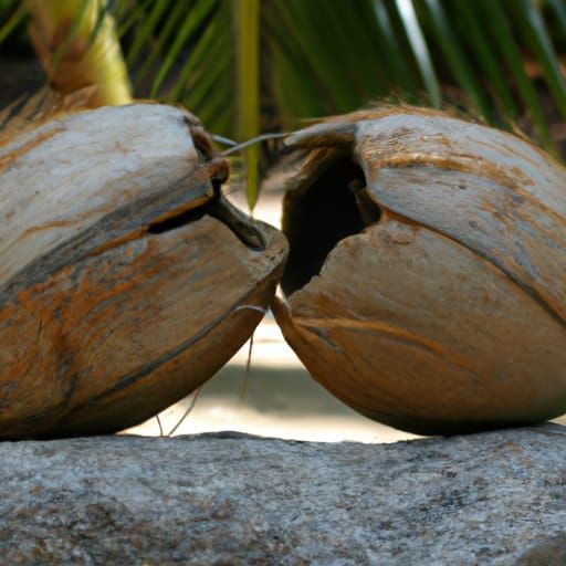 Two coconuts having a fight
