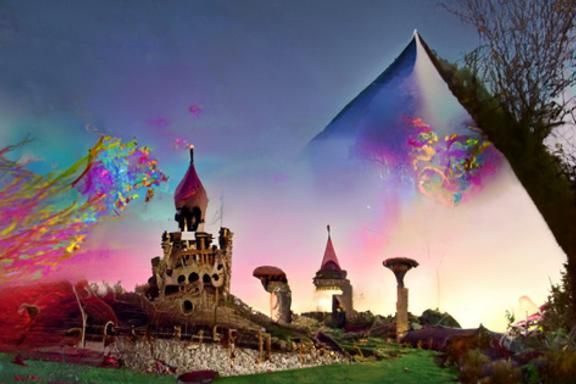 Psychedelic fantasy castle