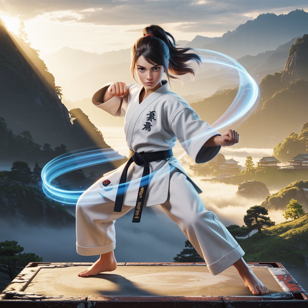 The powerful karate stance