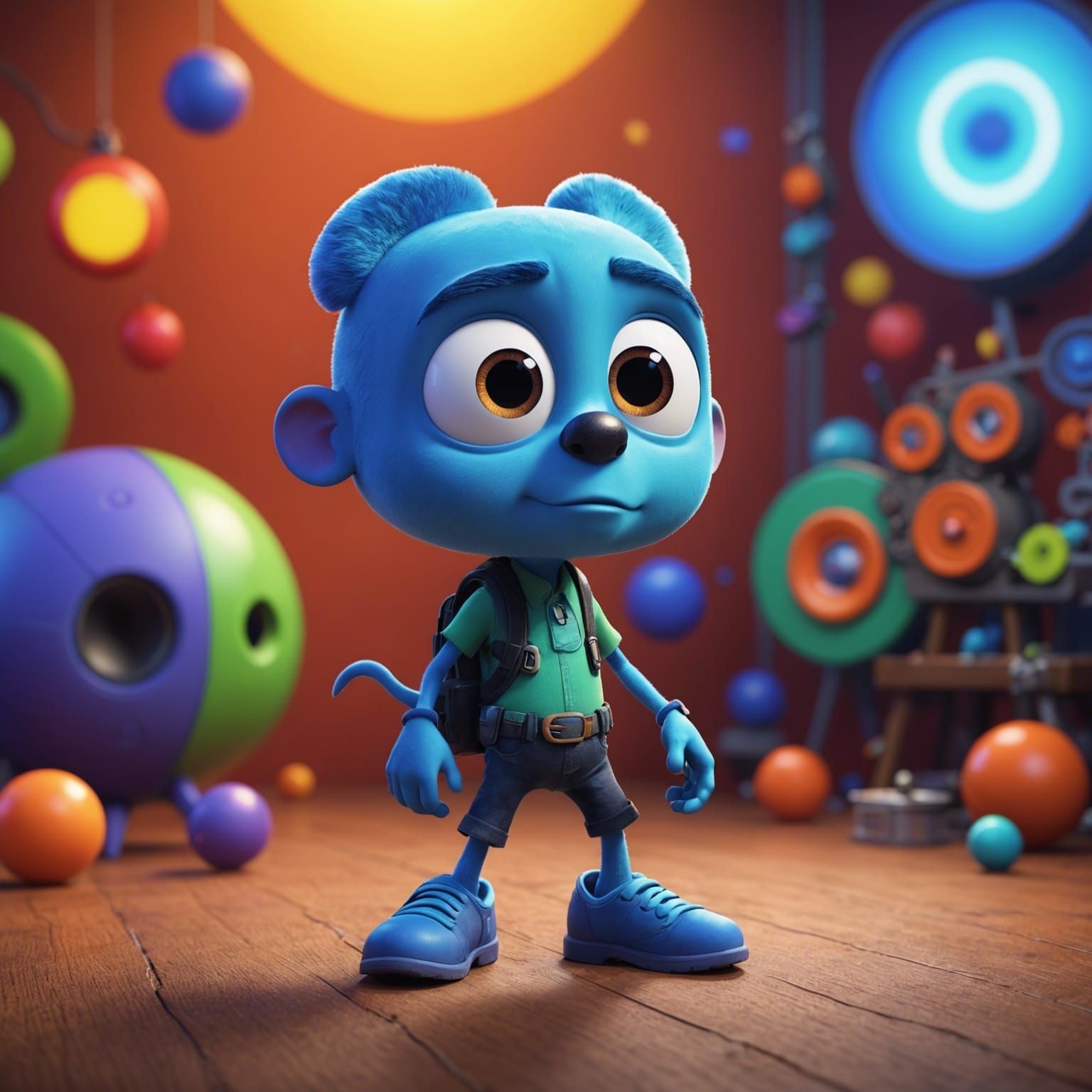 Pixar, Disney, concept art, 3d digital art, Maya 3D, ZBrush Central 3D shading, bright colored background, radial gradie...