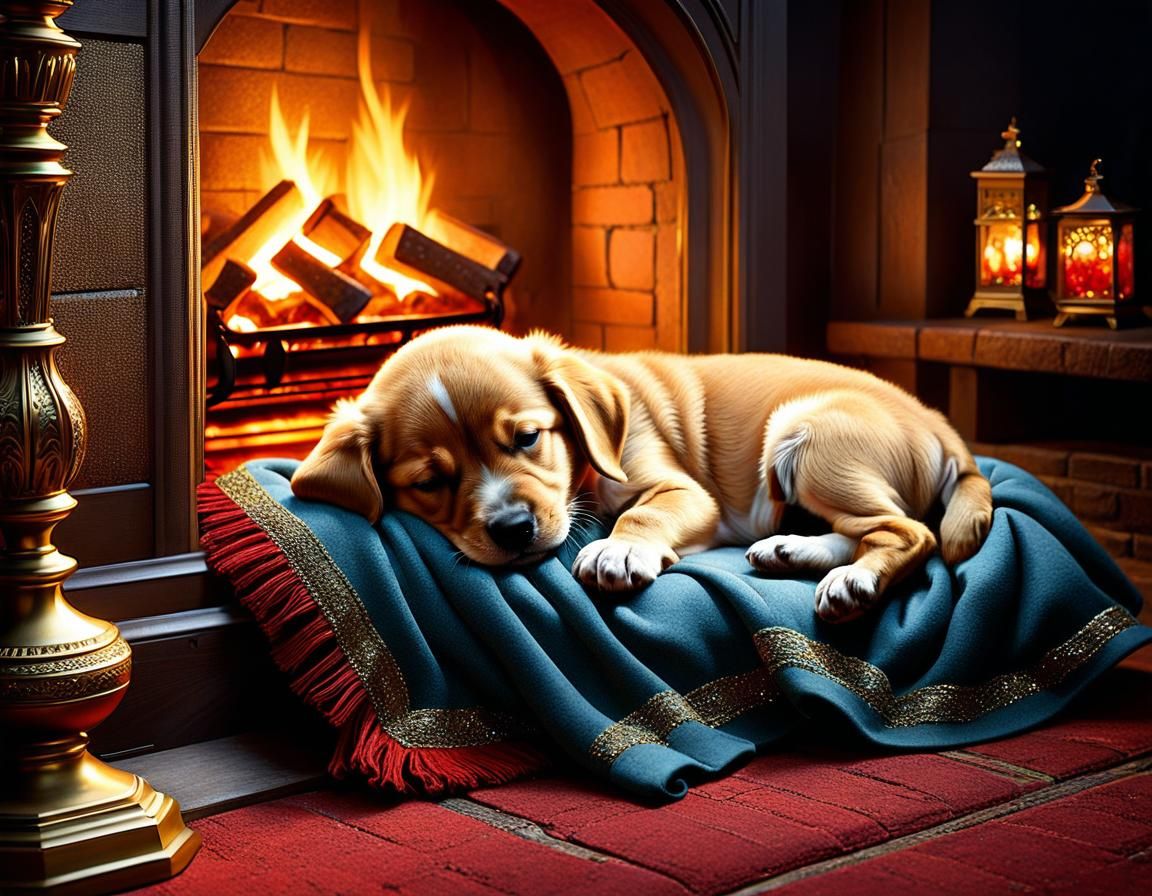 Asleep by the Fire (c)
