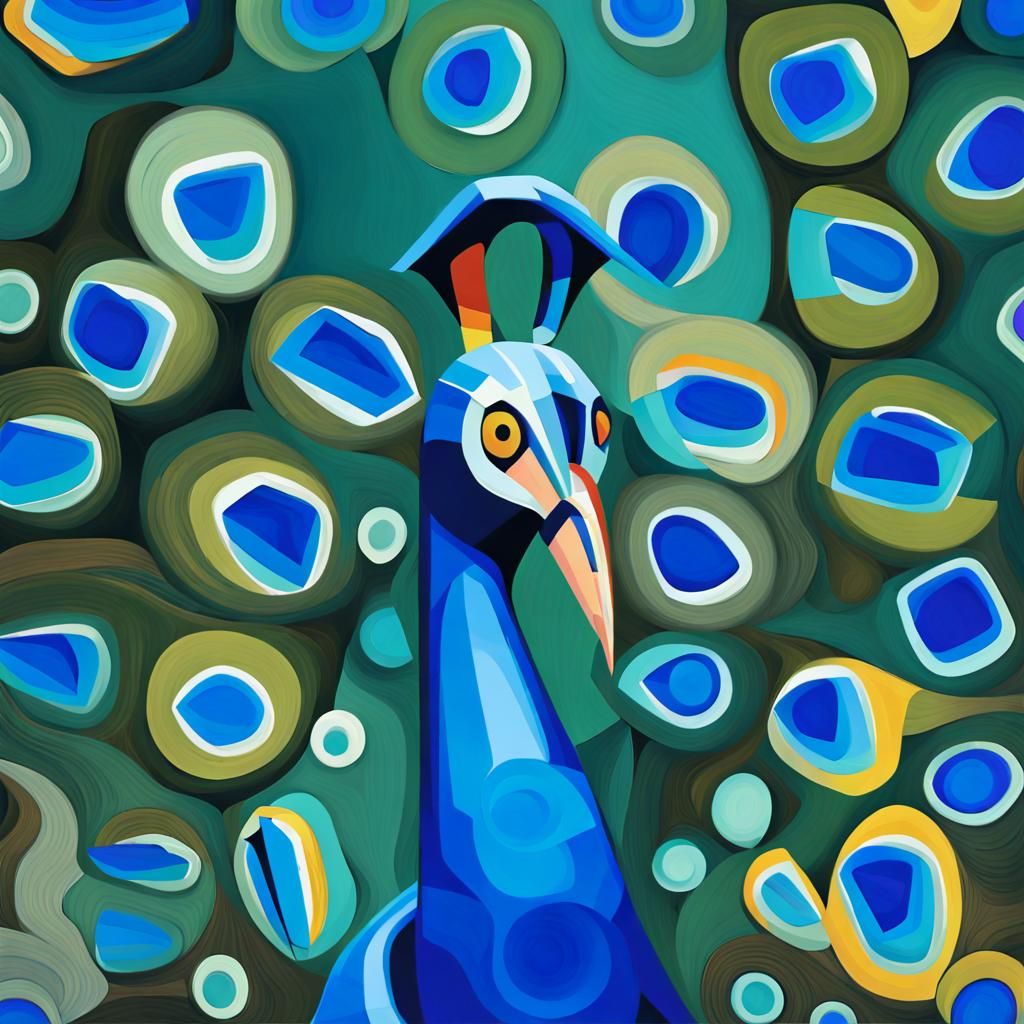 Abstract art, peacock