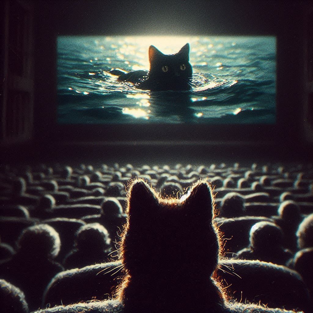 Cat watching 'Flow' 🐈‍⬛