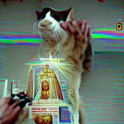 Cat Jesus Blessing Human