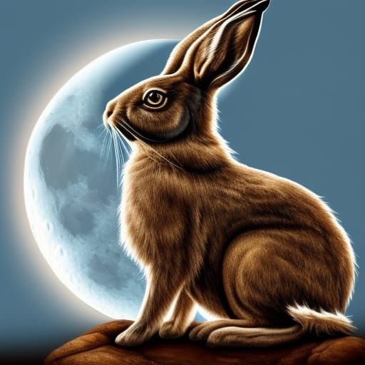 A moon gazing hare