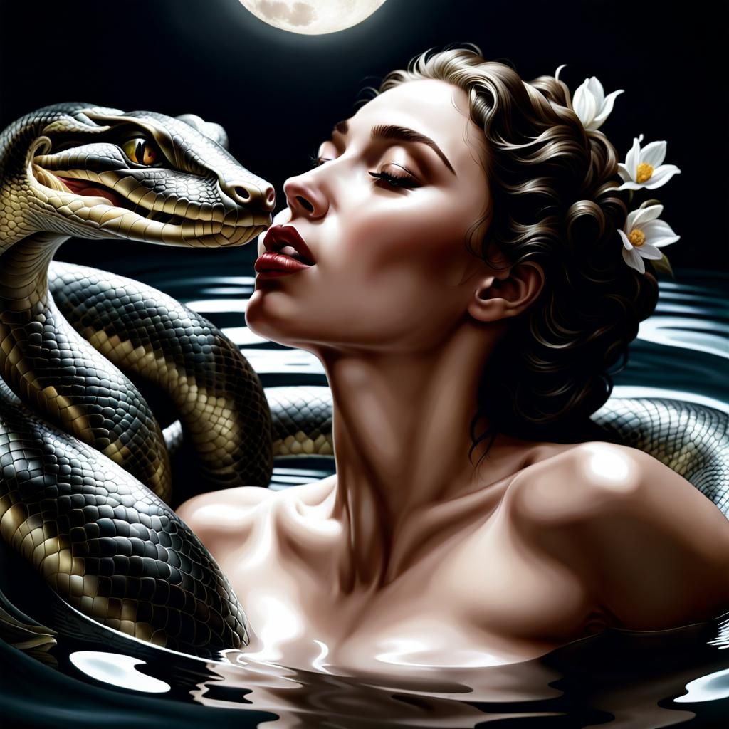 "She came to me with a serpent's kiss, As the Eye of the Sun rose on her lips, Moonlight catches silver tears I cry, So ...