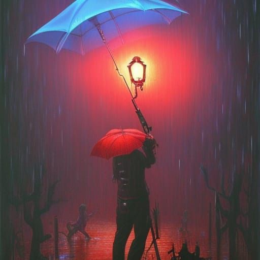An Umbrella ☔ as a Weapon of Self Defense against the Undead...
