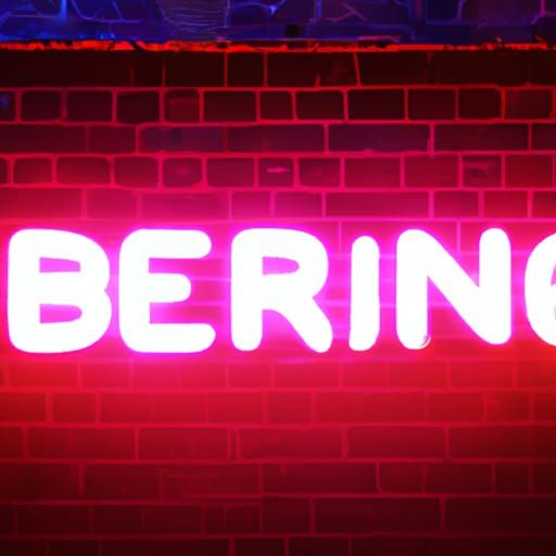 A pink neon sign that reads "BEGIN" on a rough red brick wal...