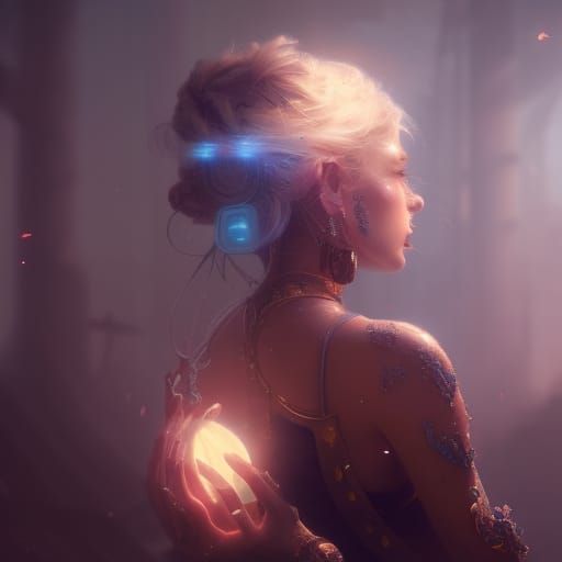 electricity, with pearls, lace