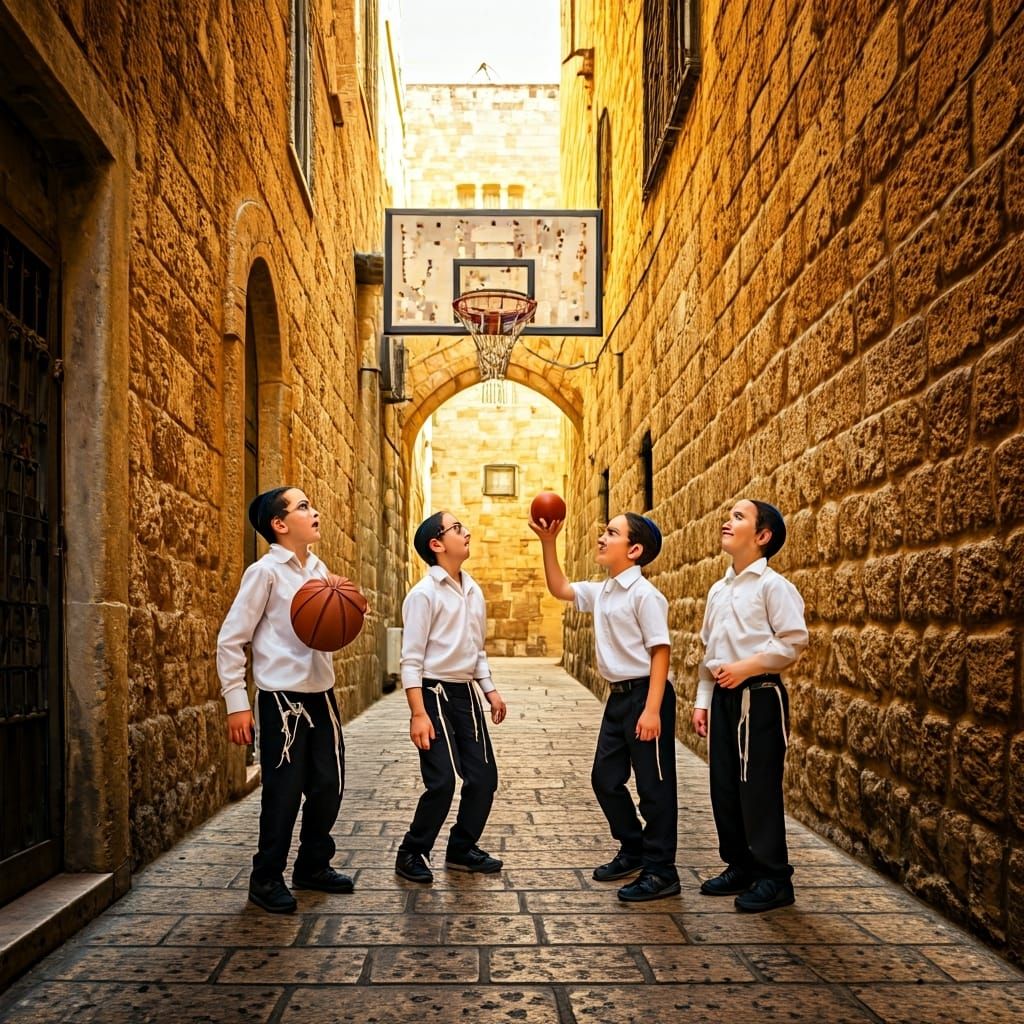 Jerusalem Alley Basketball: Orthodox Boys in Hyper-Realism