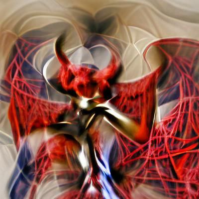 intertwined Devil angel abstract